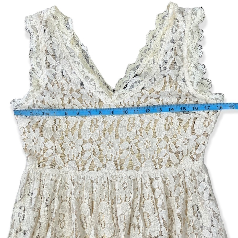 NWT Greylin Anthropologie Melusine Cream Lace and Gold 2 in 1 Dress sz L - Picture 7 of 12